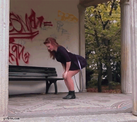 a unique way to hula hoop, girl, gif