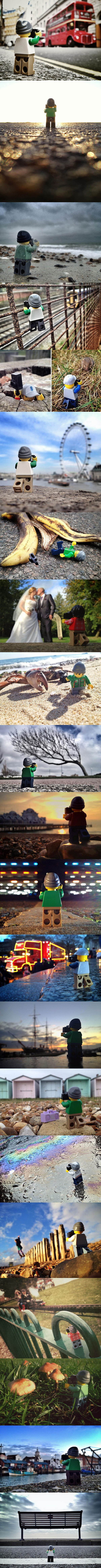 photographer captures the world from the perspective of a lego man