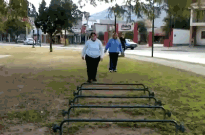 fat girl exercise fail, gif, ouch