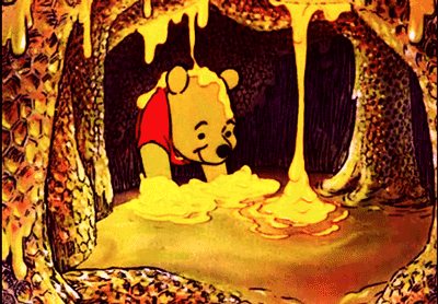 winnie the pooh bear eating honey, gif