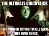 the ultimate chick flick, two women trying to kill each other over shoes, the wizard of oz