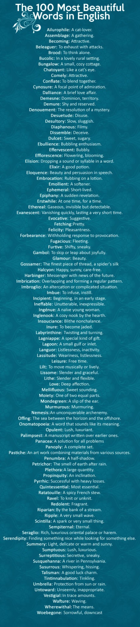 100 beautiful words in english, win, language