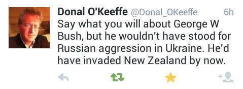 twitter, george w bush, he'd have invaded new zealand by now