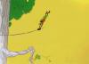 perfectly looped gif, daffy duck swinging into tree