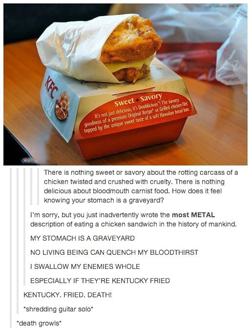 most metal description of food ever