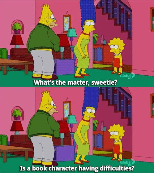 what's the matter sweety is a book character having difficulties?, the simpsons, lisa