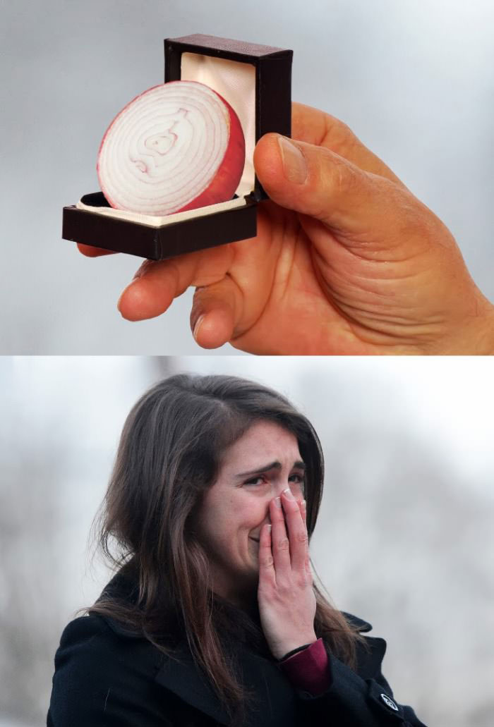 how to make her cry, onion proposal