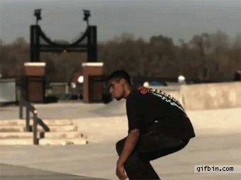 slow motion 720 double kick flip, gif, skateboard trick