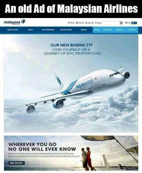 an old ad of malaysian airlines that is a little bit too real