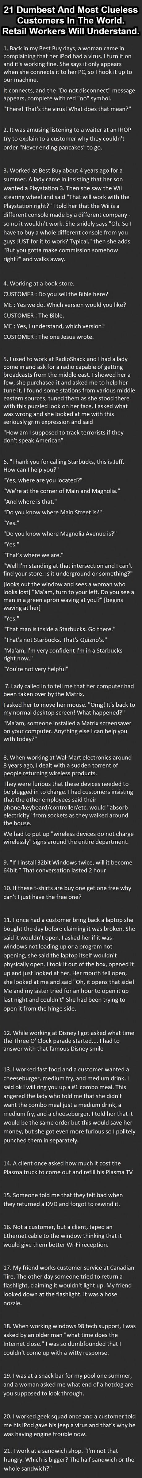 untold stories of retail workers, dumb, the customer is not always right, lol, life, fail