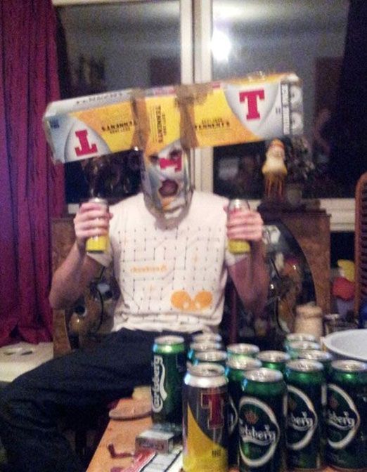beer man mask, wtf