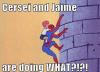 cersei and jaime are doing what?, game of thrones, spiderman