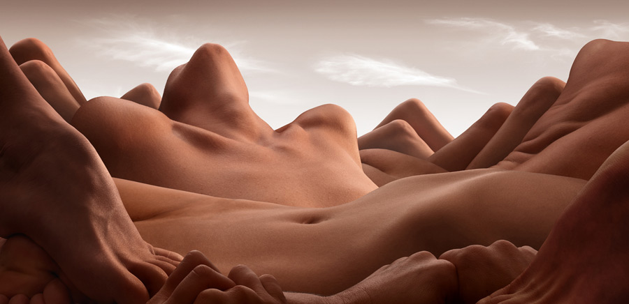landscapes made of human bodies, photography, Carl Warner