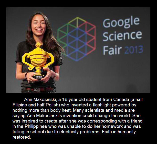 google science fair winner invents a flashlight powered by nothing more than body heat