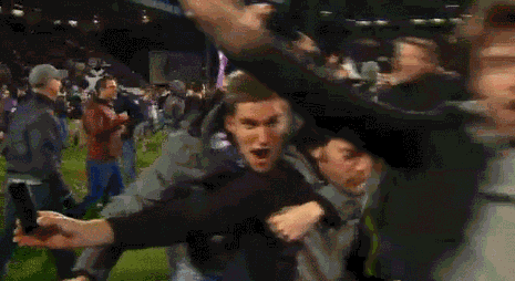 the beer drinking football fan and his best friend, gif, fail, lol, loop