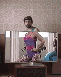 perfectly looped workout gif, squat, tv, win, lol