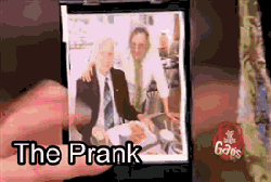 invisible old man in a photograph prank, lol, gif