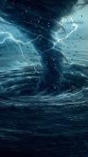 hurricane tropical cyclone, thunder and lightning very very frightening, amazing, gif, 3d,