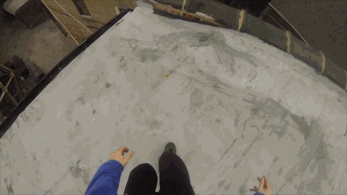 perfectly looped parkour roof gap clear, gif