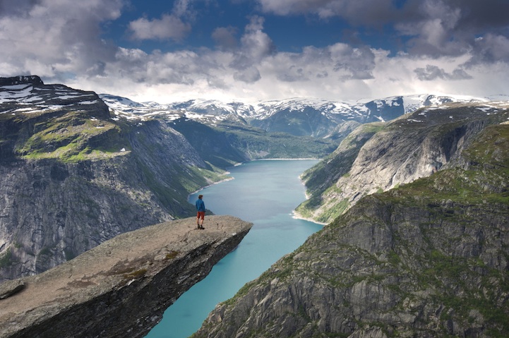 beautiful norwegian cliff is a nightmare for those afraid of heights
