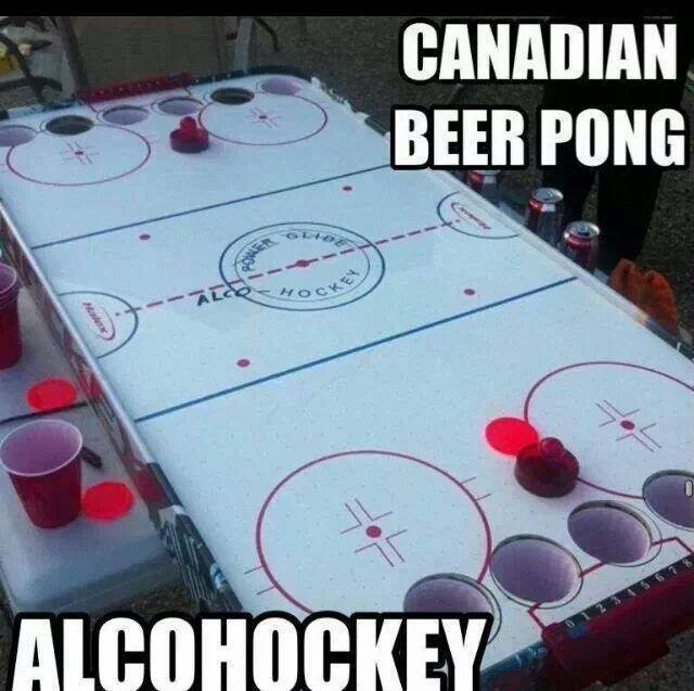 canadian beer pong, alcohockey, drinking game
