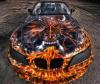devil and fire paint job on sports car