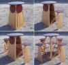 transformer round bar table has four hidden stools