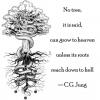 no tree can grow to heaven unless its roots reach down to hell, cg jung, quote