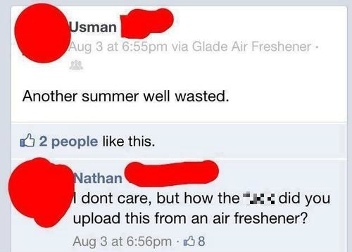 everything is connected to facebook these days, how the hell did you upload this from an air freshener