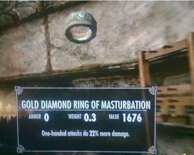 gold diamond ring of masterbation, lol, wtf, video game