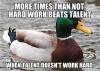 more times than not hard work beats talent when talent doesn't work hard, actual advice mallard, meme