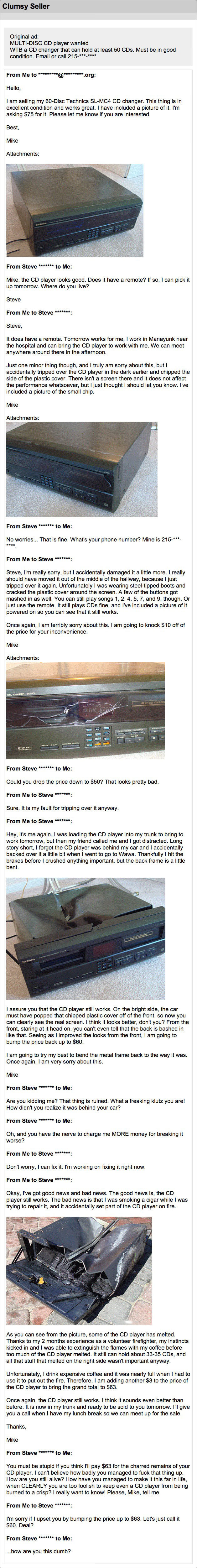 60 cd changer trolling, lol, prank, clumsy seller