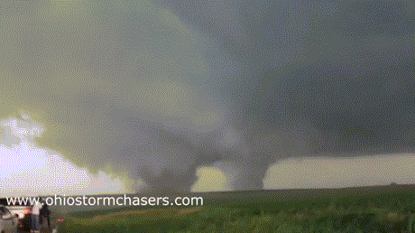 two tornados touch down in a field