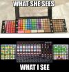 what she sees and what i see, make up kit, drum machine and sequencer