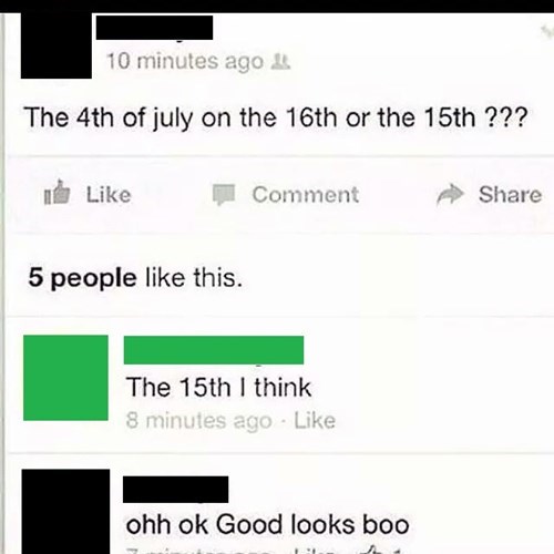 facebook 4th of july fail, stupid
