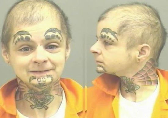 the baby face tattoo villain, mug shot