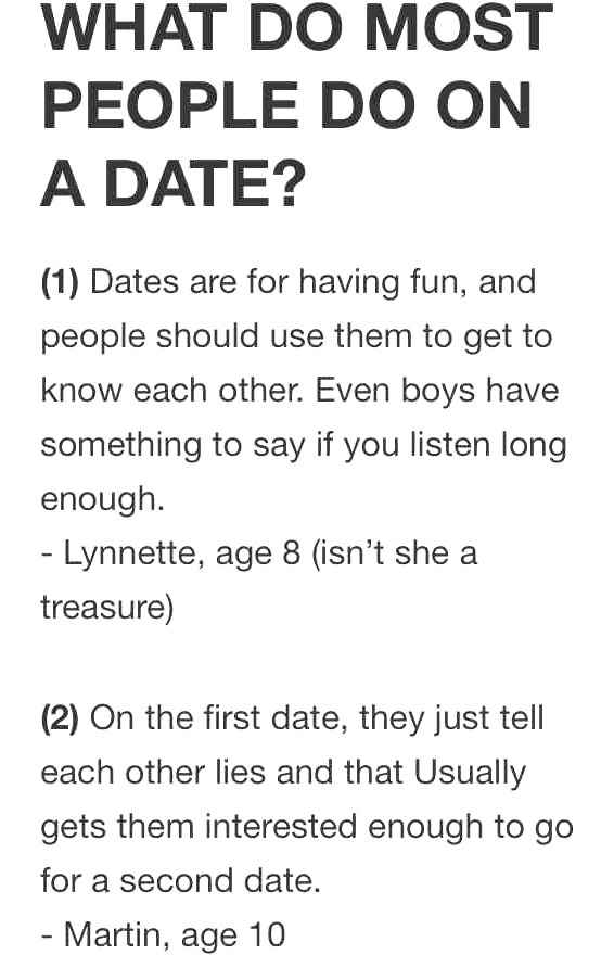 what do most people do on a date?, kids say the darndest things