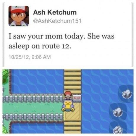 i saw your mom today, she was asleep on route 12, twitter, pokemon