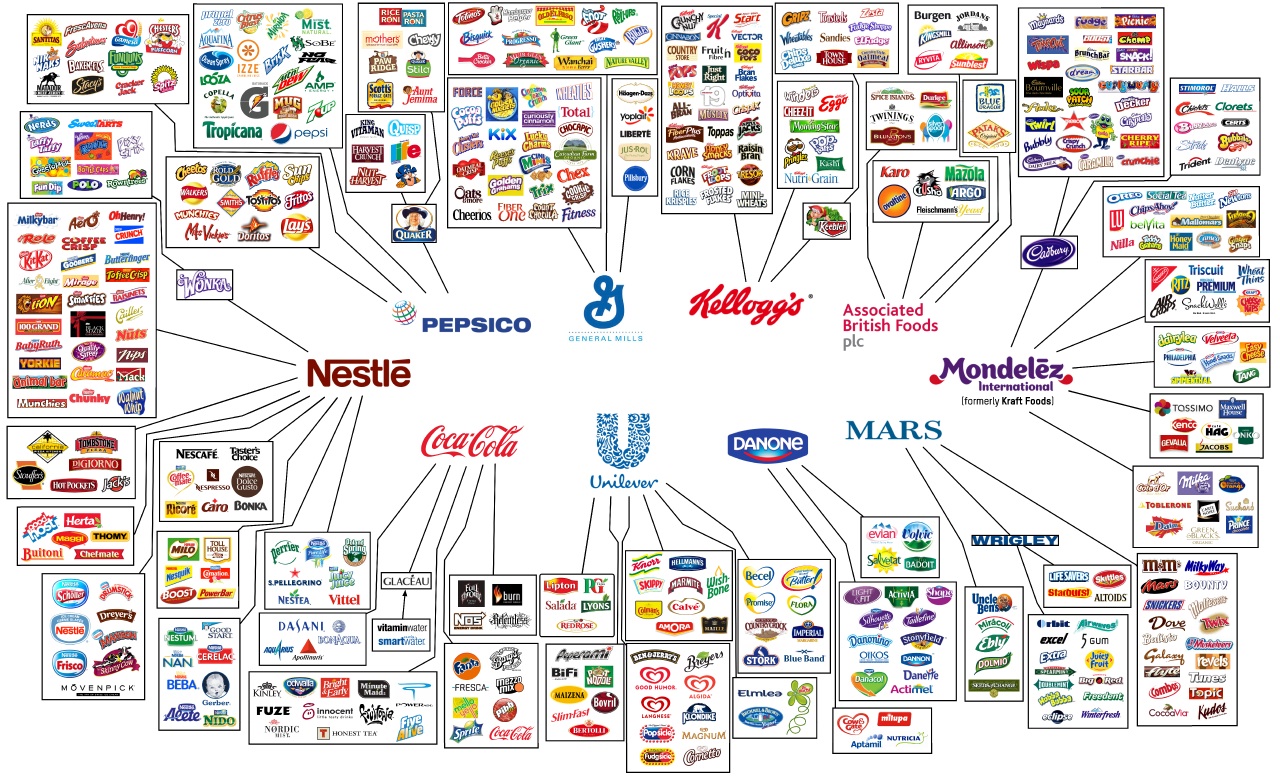 fascinating infographic show who owns all the major brands in the world