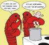 i hate the way they scream when you boil them, it's not screaming it's just the air escaping, meanwhile in an alternate universe, lobsters about to boil a baby, comic