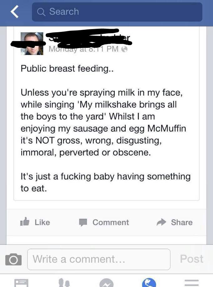 breastfeeding, it is just a fucking baby having something to eat