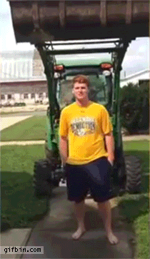 backhoe ice bucket challenge fail, ouch, omg