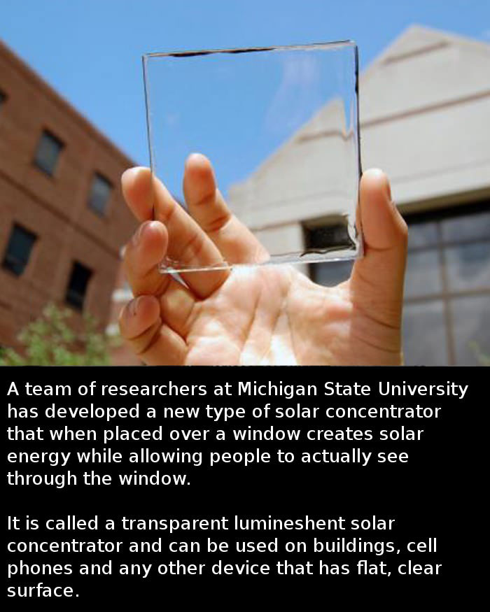 completely transparent solar concentrator, science for the win