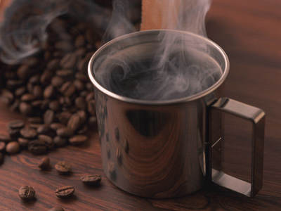 steaming cup of coffee, perfectly looped gif
