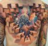 crazy 3d tattoo, cubes in space