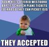 adam hills offered westboro baptist church plane tickets to iraq so they can picket isis, they accepted, win kid meme
