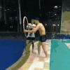 how to troll someone by pretending to be jumping through a hoop, prank, lol, swimming pool