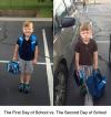 the first day of school versus the second day of school