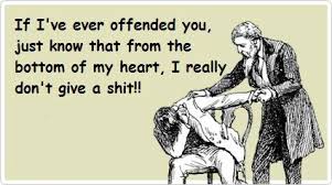 if i have ever offended you, just know that from the bottom of my heart, i really don't give a shit, ecard