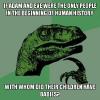 if adman and eve were the only people in the beginning of human history, with whom did their children have babies?, philoceraptor, meme